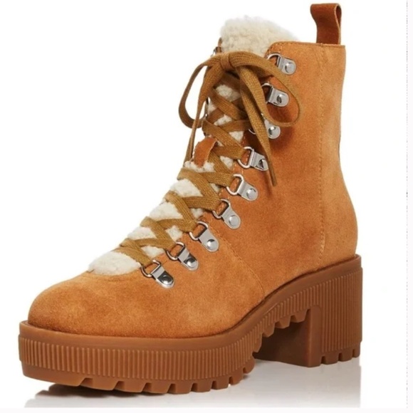 Suede Lace Up Boots NIB size 10 - Picture 1 of 5